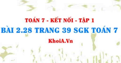 Bài 2.28 trang 39 SGK Toán 7 tập 1 Kết nối tri thức